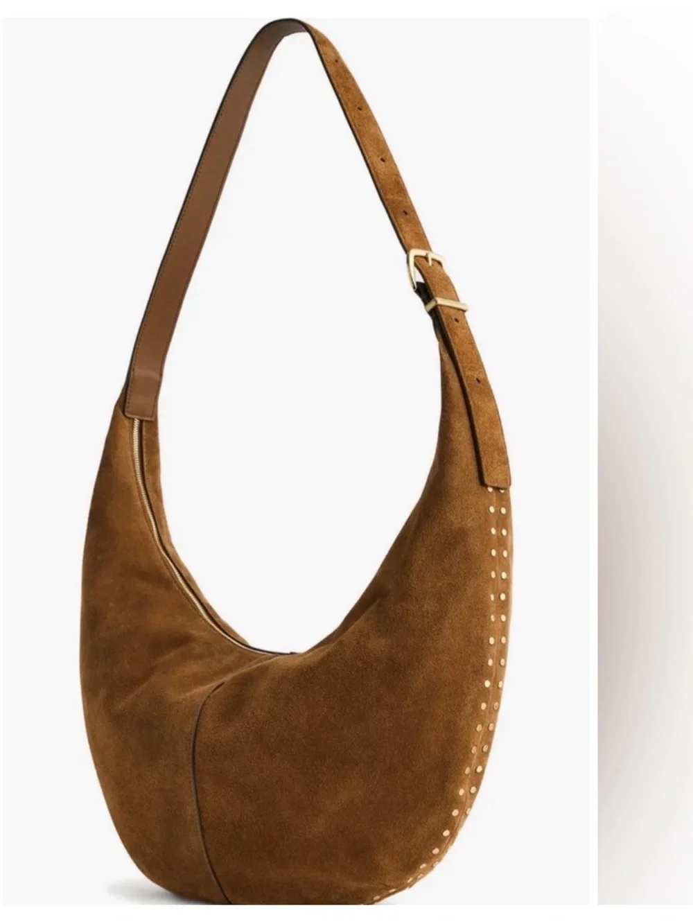 NWOT Madewell The Essential Curve Hobo Bag in Cognac Suede